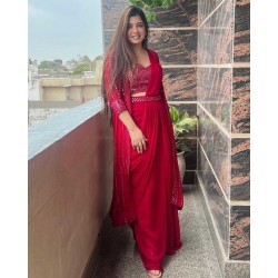 Ready to wear shrug saree with stitched blouse